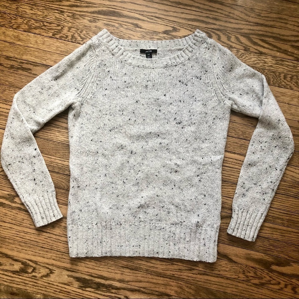 ✨3/$30✨ Jacob Chunky Knit Speckled Light Grey Wool-Blend Sweater | S​